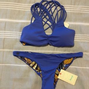 Maaji Blue Strappy Bikink Set Size Medium
